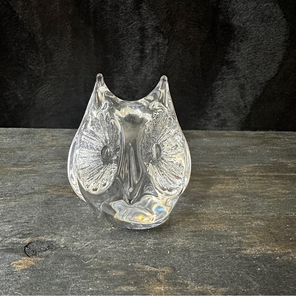Daum Crystal Owl Paperweight | Vintage French Glass - Picture 7 of 10